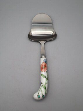 Vtg Villeroy & Boch Amapola Poppy Cheese Slicer Plane Stainless Steel Porcelain